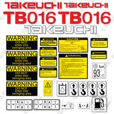 Takeuchi Tb016 Decal Kit Mini Excavator Decals 3m Vinyl