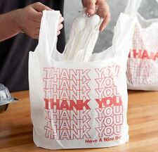 Thank You To Go Bags 22 X 12 X 6 12 White Plastic Shopping Bags 16 Bags