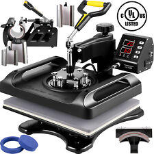 8 In1 Heat Press Machine 12x15 T Shirt Hat Sublimation Double Tube Heating