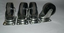 Lot Of 4 Faultless 400 3 Caster Wheels With Plates Wheel Approx 3 X 15