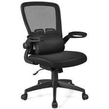 Massage Mesh Office Chair Adjustable Heightamplumbar Support Flip Armrest Black