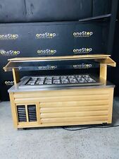Amtekco Wood Olive Salad Bar Refrigerated Cold Buffet Table With Sneeze Guard