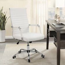 Ergonomic Ribbed Pu Leather High Back Executive Computer Desk Office Task Chair