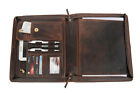 Leather Portfolio A4 Padfolio Business Organizer Case Folder Document Bag Zipper