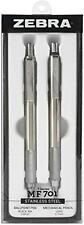 Zebra Mf 701 Stainless Steel Mechanical Pencil And Ballpoint Pen Set Fine