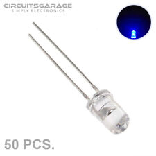 50 X 5mm Ultra Bright Water Clear Blue Led Light Emitting Diode Bulb Usa