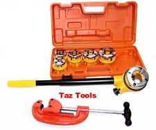 Pipe Threader Ratchet Type With 6 Stock Dies And Pipe Cutter Plumbing Tools H D