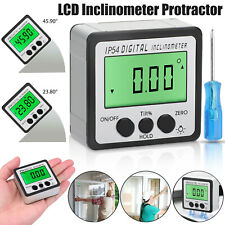 Digital Lcd Protractor Gauge Level Box Angle Finder Inclinometer Magnetic Meter