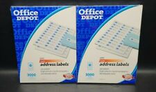 New Set Of 2 Office Depot White Laser Address Labels 1 X 2 58 3000 Labels