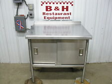 36 Stainless Steel Kitchen Work Table Cabinet With Under Shelf 2 Doors 3 X 30