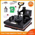15x15 Heat Press Machine 5in1 Digital Transfer Sublimation W 6 Gift For T-shirt