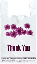 Purple Flower Thank You Plastic T Shirt Bags 300 Pcsroll