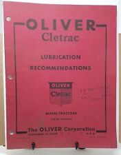Oliver Cletrac Lubrication Recommendations Catalog Book