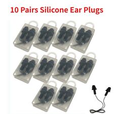 10 Pairs Silicone Ear Plugs Corded Hearing Protection 33db Anti Noise Sleeping