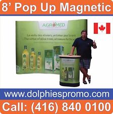 Trade Show 8 Pop Up Magnetic Booth Display Package Graphics Podium Lights