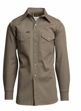 Lapco 950 Heavy Weight Khaki Welders Pear Button Shirt Mens Small 145 32 New
