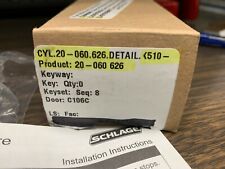 Schlage Cyl20 060 626 Intrchblcore Mortise Cylinder Satin Chrome New Qty 1