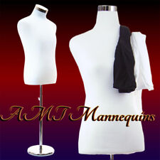 Male Half Body Mannequin Dress Form Stand2 Jerseys Whiteblack Torso Hpb 102