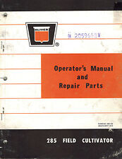 Oliver Vintage 285 Cultivator Operators Parts Manual 1973