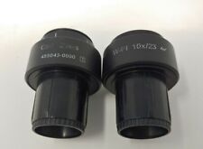 Pair Of Carl Zeiss W Pl 10x23 Microscope Eyepieces Reticle 455043 45 50 43
