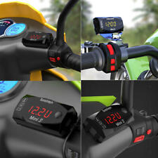 Motorcycle Electronic Digital Clock Thermometer Volt Voltmeter 6v 30v Tester