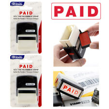 2pc Paid Pre Inked Rubber Stamp Red Ink Phrase Business Office Store Self Inking