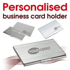 Personalised Metal Business Card Holder Laser Engraved Name Text Logo