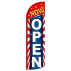 Now Open Swooper Flag Only Windless 3 Wide Sign Banner Stars And Stripes