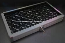 5 Aluminum Display Cases Box With 50 Jar Black Gems Body Jewelry Gold Nuggets