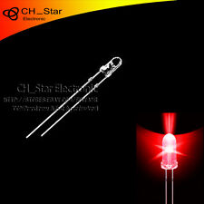 1000pcs 3mm Led Water Clear Red Light Emitting Diodes Round Top Transparent