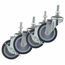 Caster Wheels Casters Set Of 4 3 Inch Rubber Heavy Duty Threaded Stem
