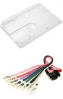 Enclosed Poly Carbonate Id Card Holder With Lobster Clip Breakaway Lanyard