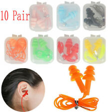 10 Pairs Silicone Corded Ear Plugs Reusable Hearing Protection Earplugs 33db Usa