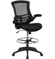 Flash Furniture Mid Back Black Mesh Ergonomic Drafting Chair With Adjustable