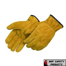 Unlined Cowhide Split Leather Work Gloves Heavy Duty Brown 8440 Sizes Sm Xl