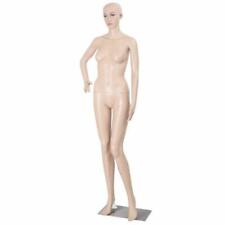 Female Mannequin Plastic Realistic Display Head Turns Dress Form With Base Flesh