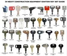 39 Heavy Construction Equipment Ignition Key Set Cat Case Jd Komatsu Kubota Jcb