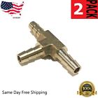 2pcs 14 Hose Barb Tee Brass Pipe 3 Way T Fitting Thread Gas Fuel Water Air