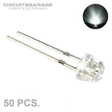 50 X 5mm 48mm Straw Hat Clear White Wide Angle Light Emitting Diode Led
