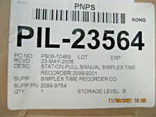 Simplex Time Recorder Co 2099 9754 Station Pull Manual Original Box