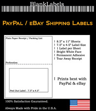 50 Laser Ink Jet Labels Paypal With Tear Off Receipt Perfect For Ebay Postage