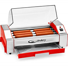 The Candery Hot Dog Roller Sausage Grill Cooker Machine 6 Hot Dog Capacity
