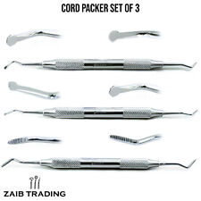 Dental Cord Packer Gingival Retraction Atraumatic Placement Instruments Set Of 3