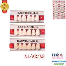 Dental Acrylic Resin Denture False Teeth Upper Lower Full Set A1a2a3 Shade Usa