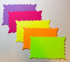 3h 50 Rectangle Fluorescent Starburst Price Neon Retail Tags Cards Signs
