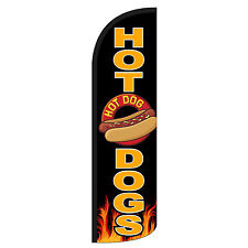 Hot Dogs Banner Flag Sign Display Only Flutter Feather Windless Swooper 3 Black
