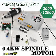 Cnc Spindle Motor 400w Er11 Amp Mach3 Pwm Speed Controller Mount Engraving Kit
