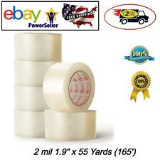 6 Rolls Clear Box Packing Tape Sealing Shipping 2 Mil 19 X 55 Yards 165