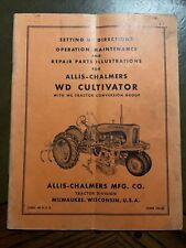 Allis Chalmers Model Wd Wc Group 2 Row Cultivator Operators Manual
