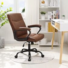 Home Office Computer Desk Chair Leather Ergonomic Executive Office Chair Brown